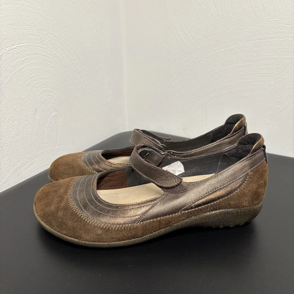 Naot Kirei Copper Mary Jane Loafers Brown Shoes Women's 7/38 Casual‎ Comfort